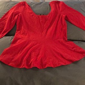 Express • Red Peplum top